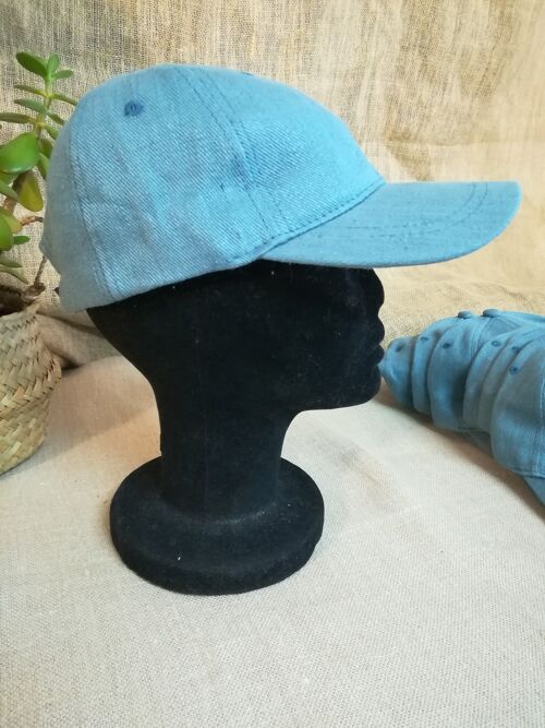 Pure hemp headwear - Blue twill baseball cap