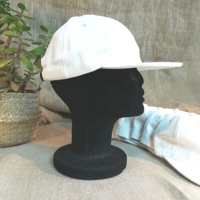 Kopfbedeckung aus reinem Hanf - Weißes Snapback