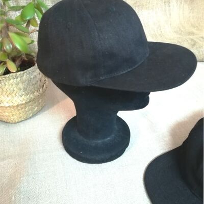 Sombreros de cáñamo puro - Snapback de sarga negra