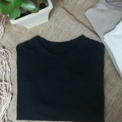 T'shirt unisex in vera canapa - Nera