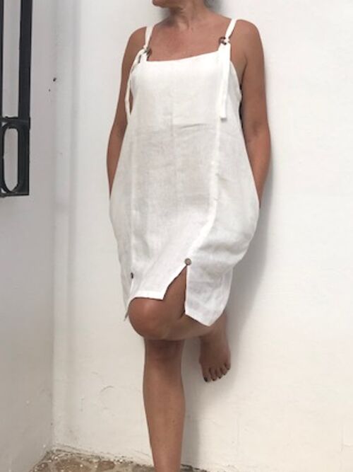 Hemp Linen dress  - White