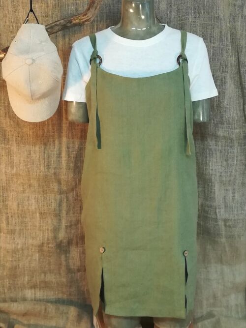 Hemp Linen dress  - Khaki