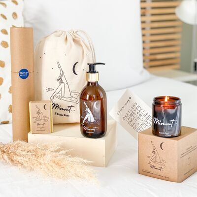 VAGUE D'AMOUR - Eco-responsible box (Soap dispenser bottle, vegetable wax candle, organic soap, poster, etc.)