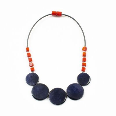 Navy blue/rust ELONA necklace