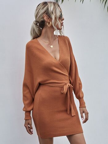 Robe Pull Moulante Wrap-Orange 1