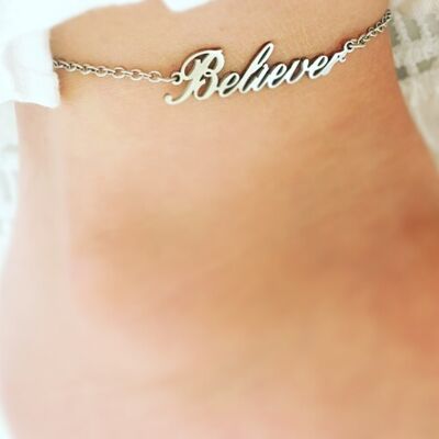 Brazalete de tobillo de afirmación 'Believer'