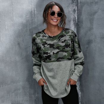 Pull Camouflage Deux Tons-Vert 3