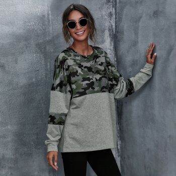 Pull Camouflage Deux Tons-Vert 4