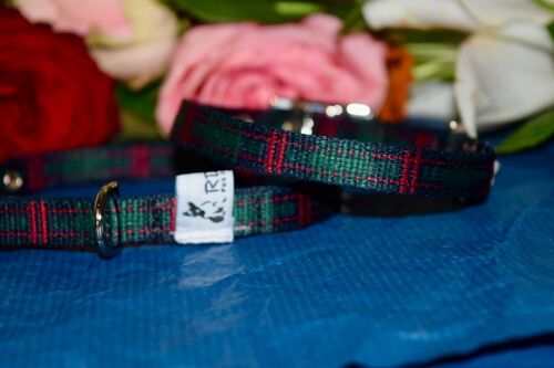 RD Petz Buckle Collar Green Tartan - XS