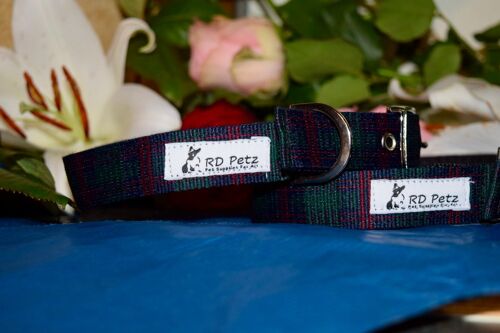 RD Petz Buckle Collar Green Tartan - XL