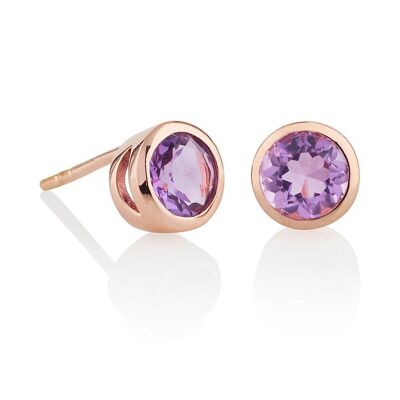 Juliet Rose Gold Earrings With Amethyst