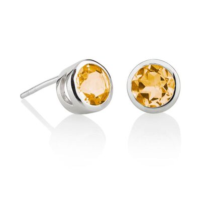 Boucles d'oreilles Juliette en argent avec citrine