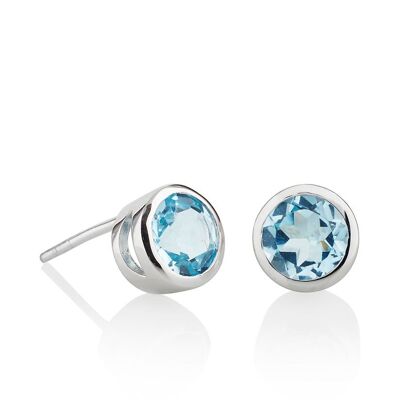 Juliet Silver Earrings With Blue topaz