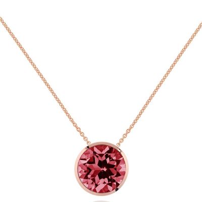 Collier Juliette en or rose avec rhodolite