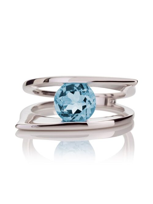 Romance Silver Ring With Blue topaz