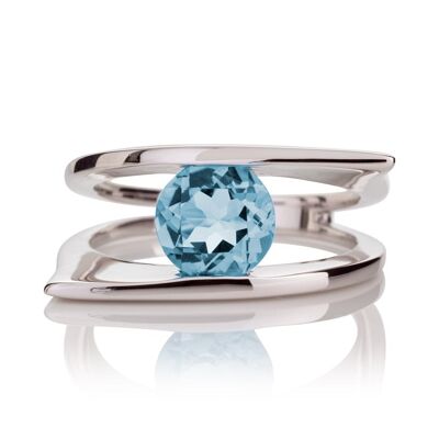 Romance Silver Ring With Blue topaz