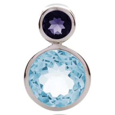 Pendentif Lana en Argent avec Topaze Bleue et Iolite - Trace18RD