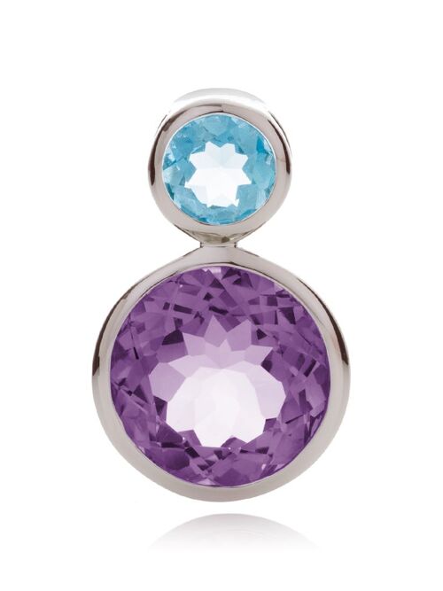 Lana Silver Pendant with Amethyst And Blue Topaz - Without Chain
