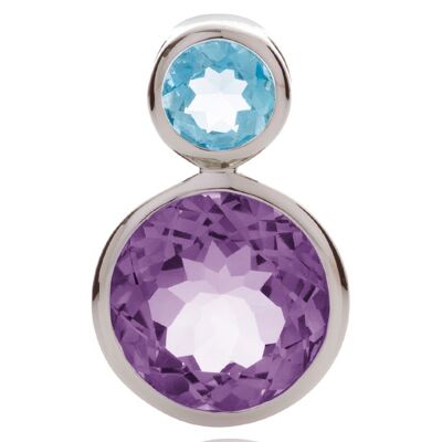 Lana Silberanhänger mit Amethyst und blauem Topas - ohne Kette