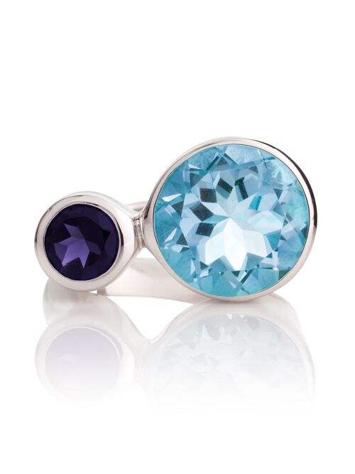 Lana Silver Ring with Blue Topaz And Iolite