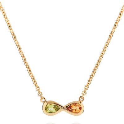 Sempre Gold Necklace With Peridot and Citrine