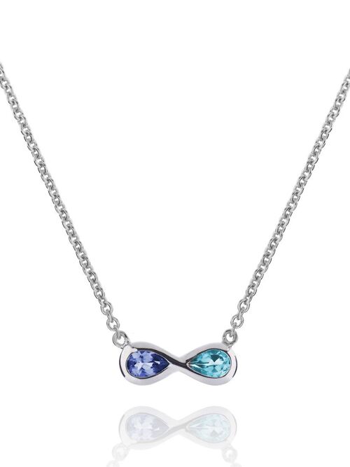 Sempre Silver Necklace With Blue Topaz and Iolite