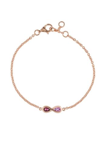 Bracelet Semper en or rose avec améthyste et rhodolite 1