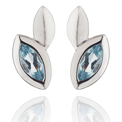 Nara Boucles d'oreilles en argent avec topaze bleue