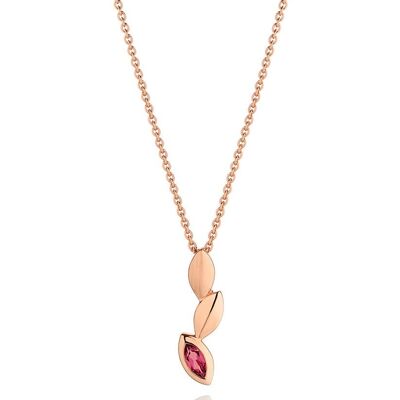 Nara Rose Gold Pendant With Rhodolite - Trace18RD
