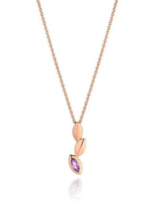 Nara Rose Gold Pendant With Amethyst - Omega18RD