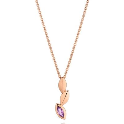 Nara Rose Gold Pendant With Amethyst - Omega18RD