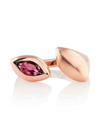 Bague Nara en or rose avec rhodolite 1