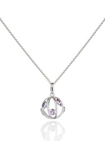 Petit Pendentif Votra Argent avec Quartz Fumé Iolite Et Rhodolite - Trace18RD 1