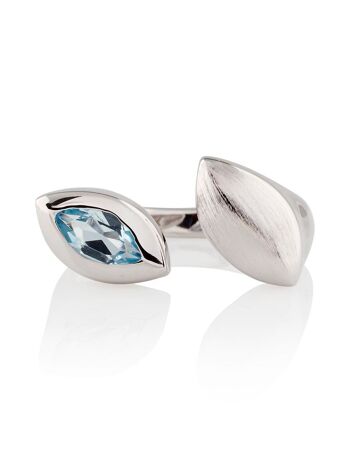 Bague en argent Nara avec topaze bleue 1