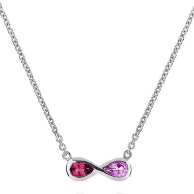 Sempre Silver Necklace With Amethyst and Rhodolite