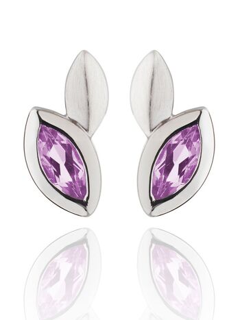 Nara Boucles d'oreilles en argent avec améthyste 1