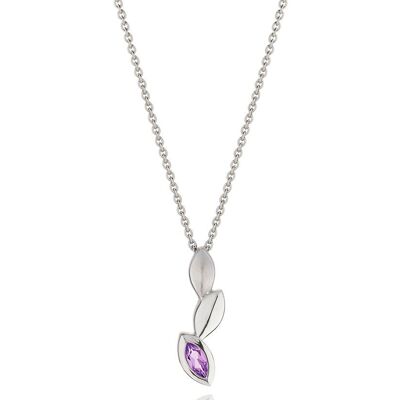 Nara Silver Pendant With Amethyst - Omega18RD