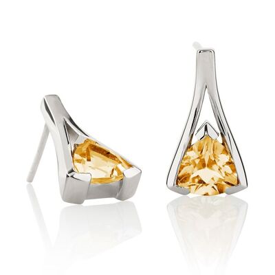 Valentine Silver Earrings With Citrine