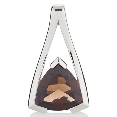 Pendentif Saint Valentin en Argent avec Quartz Fumé - Trace18RD