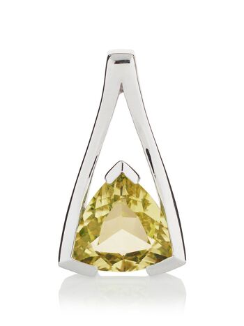 Pendentif Saint-Valentin en argent avec quartz citronné - Sans chaîne 1