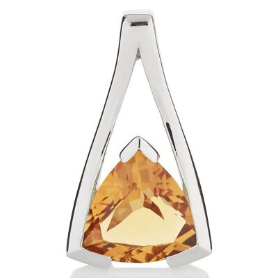 Pendentif Saint Valentin en Argent avec Citrine - Trace18RD