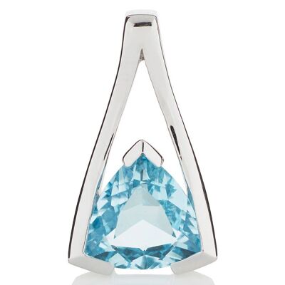 Pendentif Valentine en argent avec topaze bleue - Sans chaîne