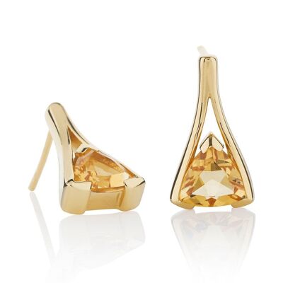 Valentins-Ohrringe aus Gold mit Citrin