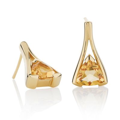 Valentine Gold Earrings With Citrine