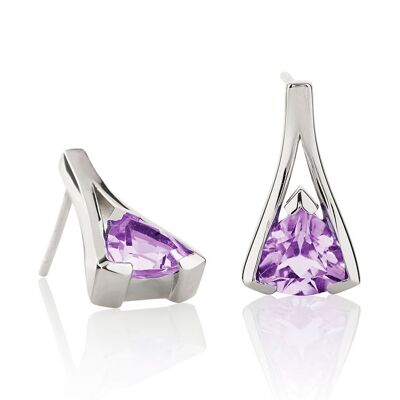 Valentine Silver Earrings With Amethyst