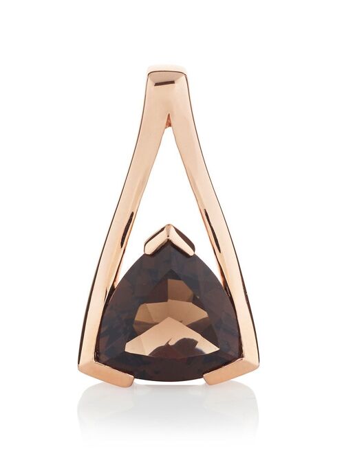 Valentine Rose Gold Pendant With Smoky Quartz - No chain