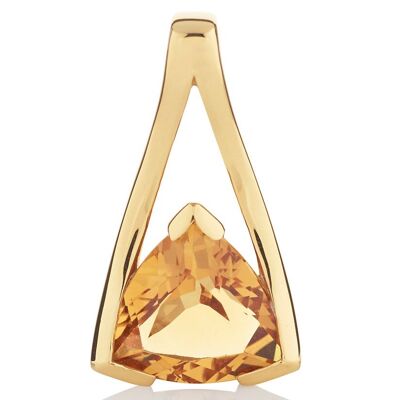 Pendentif Saint-Valentin en or avec citrine - Sans chaîne