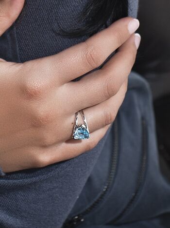 Bague en argent de la Saint-Valentin avec quartz fumé 3