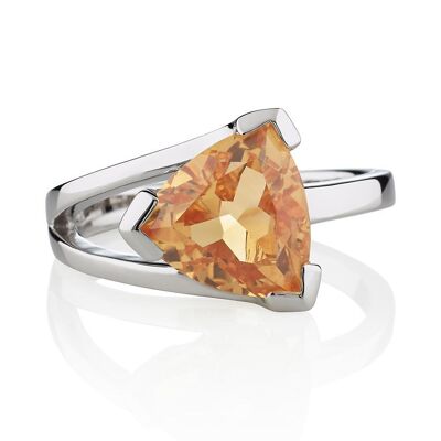 Bague Saint-Valentin en Argent avec Citrine