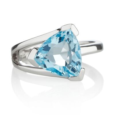Valentine Silver Ring with Blue topaz